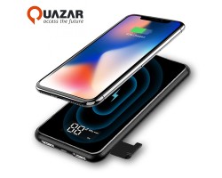 QUAZAR Mirror Qi Powerbank Univerzális vezeték nélküli töltő + dual USB 8.000mAh powerbank